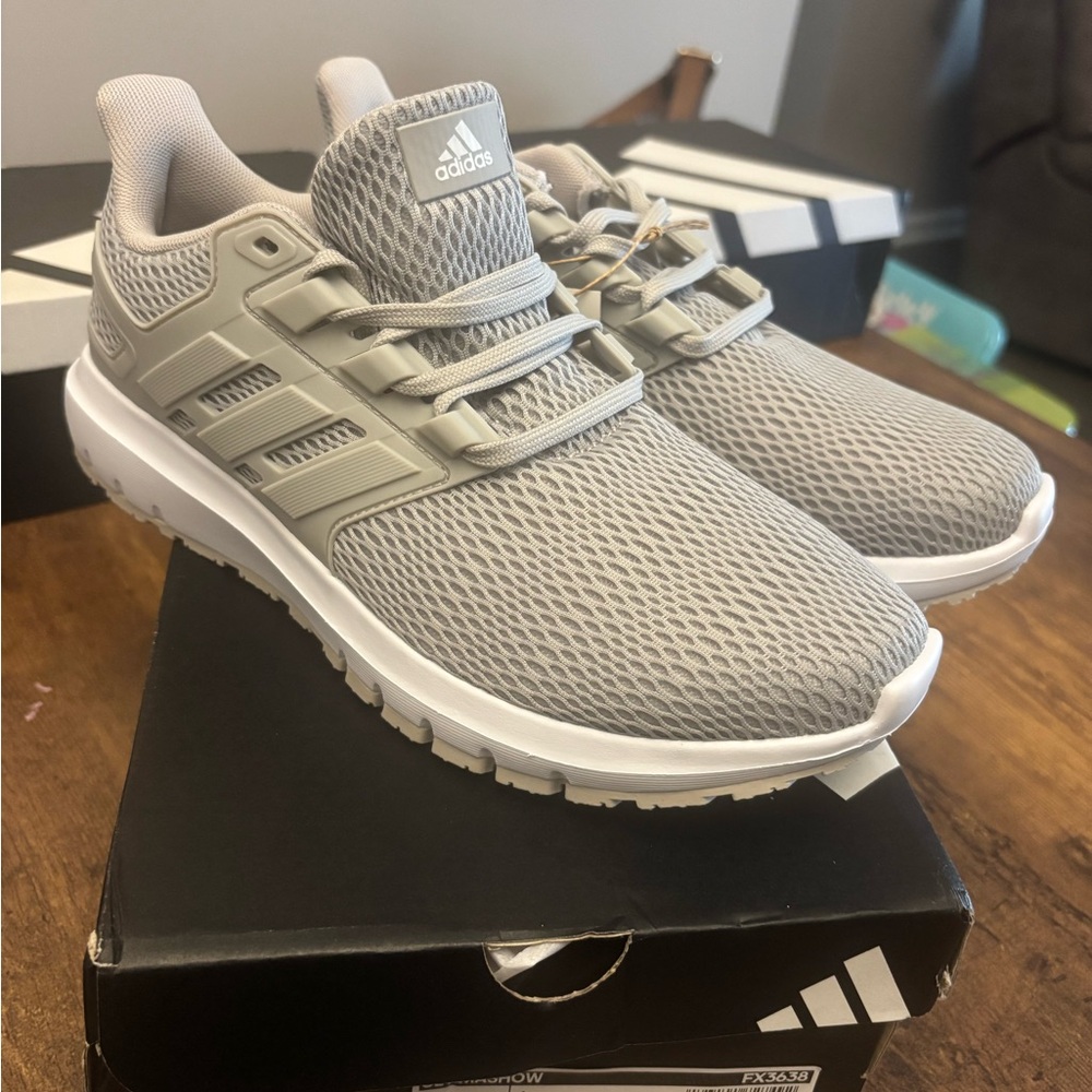 adidas Light Beige/Taupe Mesh Athletic Sneakers